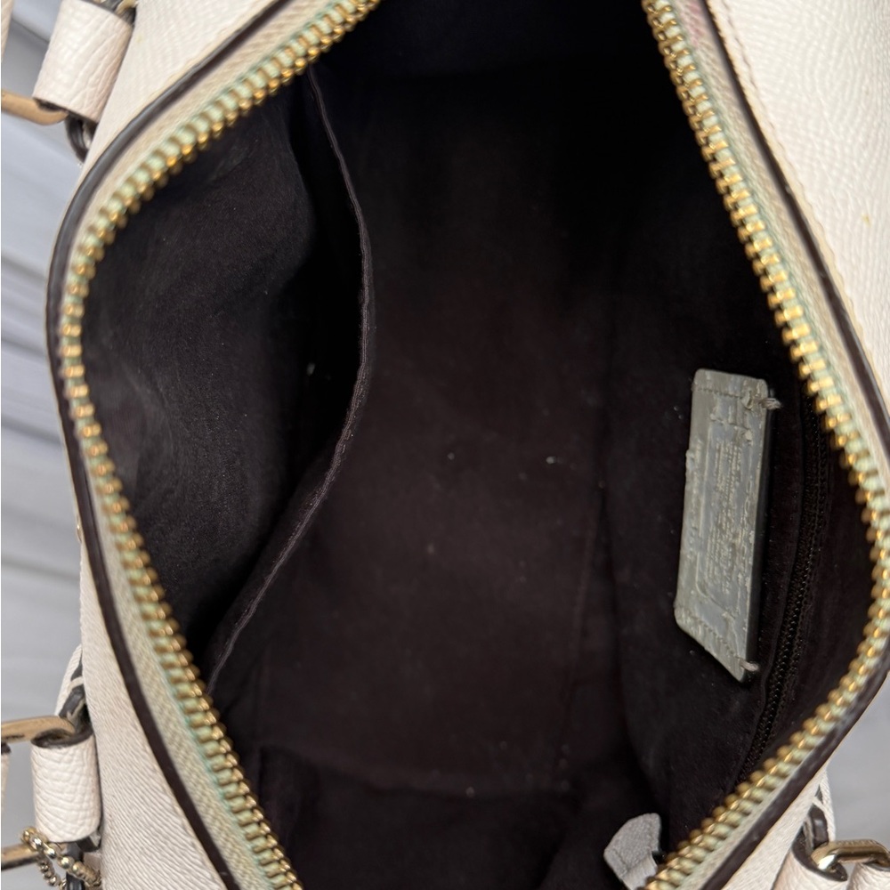 COACH Mini Bennett Satchel F57521 in Beige Leather Handbag with gold hardware - Picture 11 of 16
